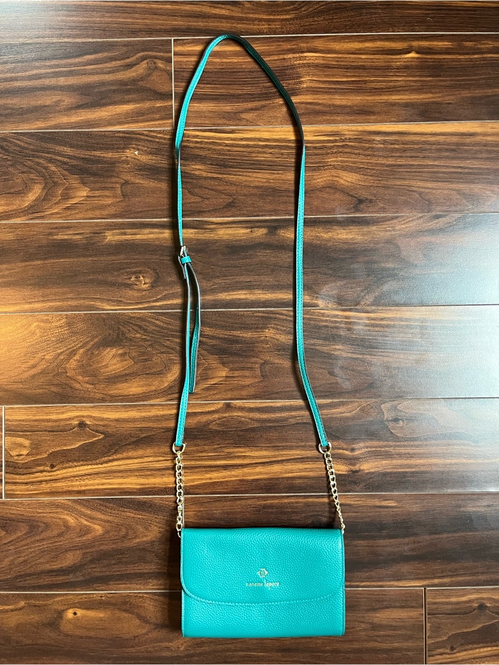 Nanette Lepore Turquoise Crossbody Purse with Adjustable Strap, EUC